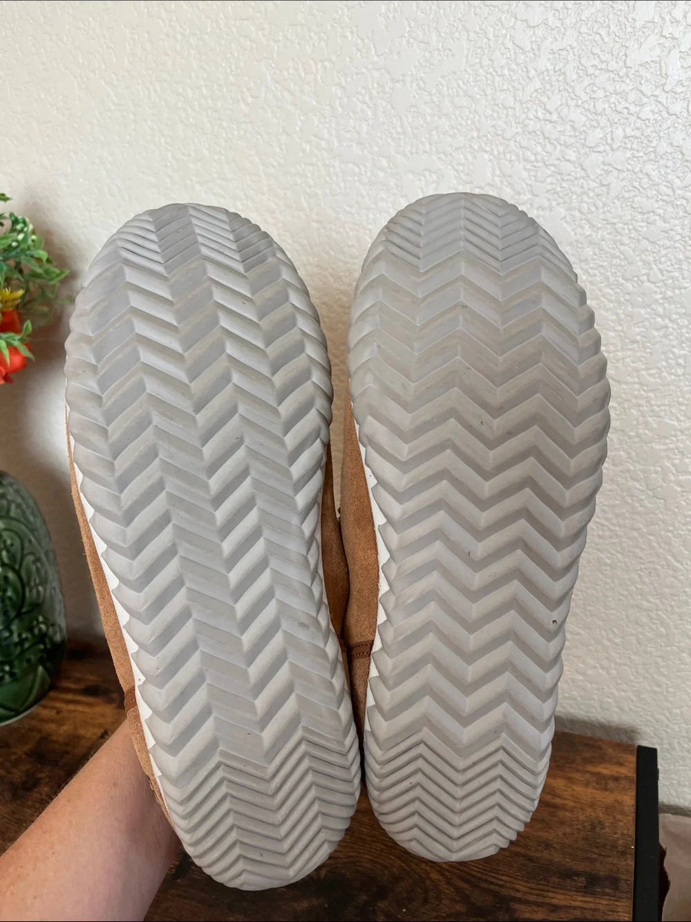 Sorel Dude Moc slippers with rubber soles
